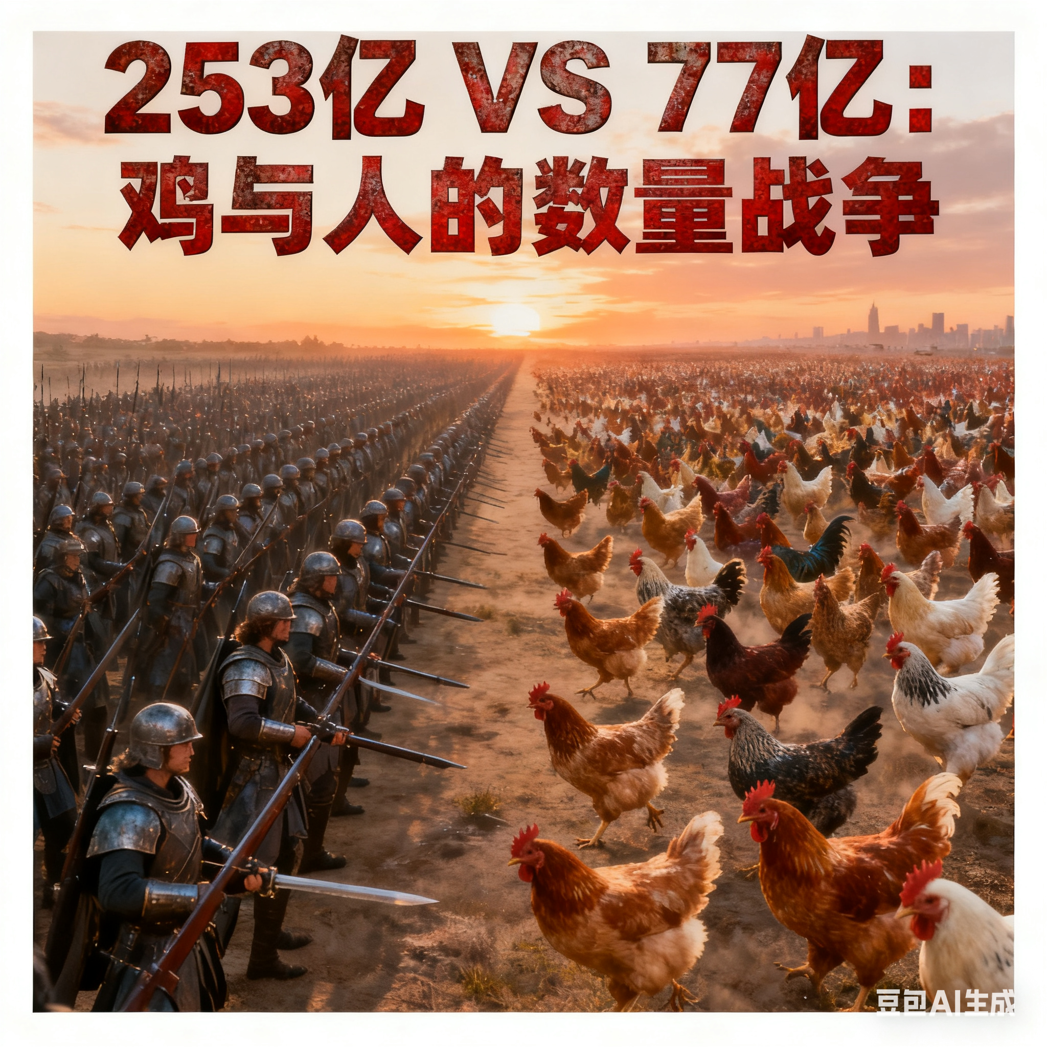 破防！77亿人VS253亿鸡，3:1生死对决！人类终极对手竟是餐桌常客-号卡推客